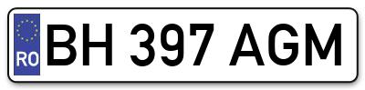 Placuta inmatriculare numar auto  BH-397-AGM, BH 397 AGM, BH397AGM