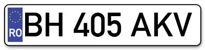 Placuta inmatriculare numar auto  BH-405-AKV, BH 405 AKV, BH405AKV