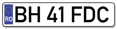 Placuta inmatriculare numar auto  BH-41-FDC, BH 41 FDC, BH41FDC