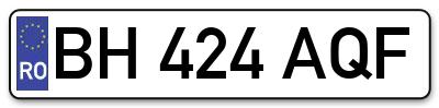 Placuta inmatriculare numar auto  BH-424-AQF, BH 424 AQF, BH424AQF