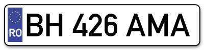 Placuta inmatriculare numar auto  BH-426-AMA, BH 426 AMA, BH426AMA