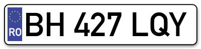 Placuta inmatriculare numar auto  BH-427-LQY, BH 427 LQY, BH427LQY