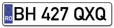 Placuta inmatriculare numar auto  BH-427-QXQ, BH 427 QXQ, BH427QXQ