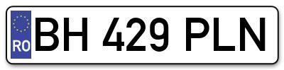 Placuta inmatriculare numar auto  BH-429-PLN, BH 429 PLN, BH429PLN