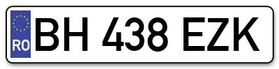Placuta inmatriculare numar auto  BH-438-EZK, BH 438 EZK, BH438EZK