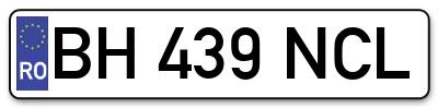 Placuta inmatriculare numar auto  BH-439-NCL, BH 439 NCL, BH439NCL