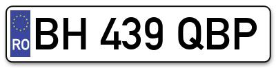 Placuta inmatriculare numar auto  BH-439-QBP, BH 439 QBP, BH439QBP