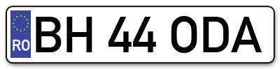 Placuta inmatriculare numar auto  BH-44-ODA, BH 44 ODA, BH44ODA