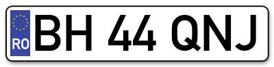 Placuta inmatriculare numar auto  BH-44-QNJ, BH 44 QNJ, BH44QNJ