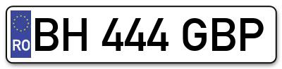 Placuta inmatriculare numar auto  BH-444-GBP, BH 444 GBP, BH444GBP