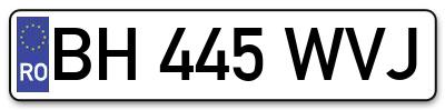 Placuta inmatriculare numar auto  BH-445-WVJ, BH 445 WVJ, BH445WVJ