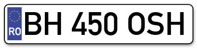 Placuta inmatriculare numar auto  BH-450-OSH, BH 450 OSH, BH450OSH