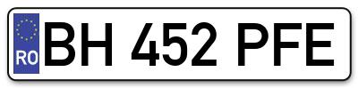Placuta inmatriculare numar auto  BH-452-PFE, BH 452 PFE, BH452PFE