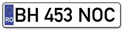 Placuta inmatriculare numar auto  BH-453-NOC, BH 453 NOC, BH453NOC