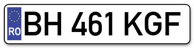 Placuta inmatriculare numar auto  BH-461-KGF, BH 461 KGF, BH461KGF