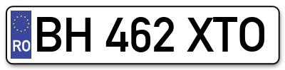 Placuta inmatriculare numar auto  BH-462-XTO, BH 462 XTO, BH462XTO