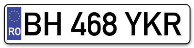 Placuta inmatriculare numar auto  BH-468-YKR, BH 468 YKR, BH468YKR