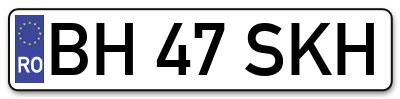 Placuta inmatriculare numar auto  BH-47-SKH, BH 47 SKH, BH47SKH