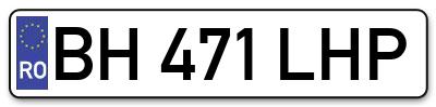 Placuta inmatriculare numar auto  BH-471-LHP, BH 471 LHP, BH471LHP