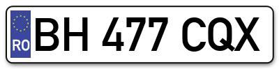 Placuta inmatriculare numar auto  BH-477-CQX, BH 477 CQX, BH477CQX