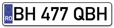 Placuta inmatriculare numar auto  BH-477-QBH, BH 477 QBH, BH477QBH