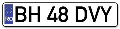 Placuta inmatriculare numar auto  BH-48-DVY, BH 48 DVY, BH48DVY
