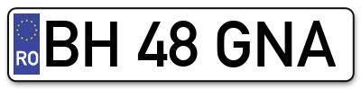 Placuta inmatriculare numar auto  BH-48-GNA, BH 48 GNA, BH48GNA