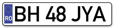 Placuta inmatriculare numar auto  BH-48-JYA, BH 48 JYA, BH48JYA