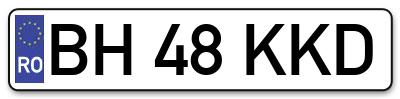 Placuta inmatriculare numar auto  BH-48-KKD, BH 48 KKD, BH48KKD