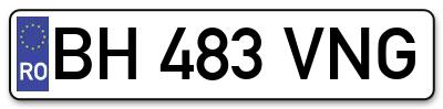 Placuta inmatriculare numar auto  BH-483-VNG, BH 483 VNG, BH483VNG