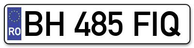 Placuta inmatriculare numar auto  BH-485-FIQ, BH 485 FIQ, BH485FIQ