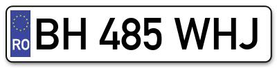 Placuta inmatriculare numar auto  BH-485-WHJ, BH 485 WHJ, BH485WHJ