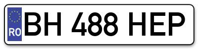 Placuta inmatriculare numar auto  BH-488-HEP, BH 488 HEP, BH488HEP