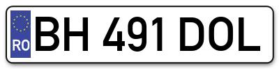 Placuta inmatriculare numar auto  BH-491-DOL, BH 491 DOL, BH491DOL