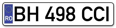 Placuta inmatriculare numar auto  BH-498-CCI, BH 498 CCI, BH498CCI