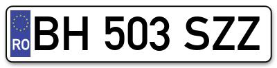Placuta inmatriculare numar auto  BH-503-SZZ, BH 503 SZZ, BH503SZZ