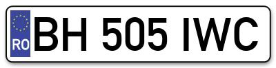 Placuta inmatriculare numar auto  BH-505-IWC, BH 505 IWC, BH505IWC