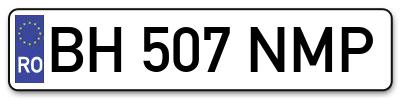 Placuta inmatriculare numar auto  BH-507-NMP, BH 507 NMP, BH507NMP