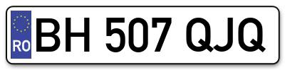 Placuta inmatriculare numar auto  BH-507-QJQ, BH 507 QJQ, BH507QJQ