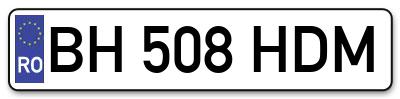 Placuta inmatriculare numar auto  BH-508-HDM, BH 508 HDM, BH508HDM