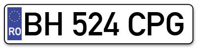 Placuta inmatriculare numar auto  BH-524-CPG, BH 524 CPG, BH524CPG