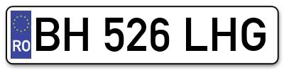 Placuta inmatriculare numar auto  BH-526-LHG, BH 526 LHG, BH526LHG