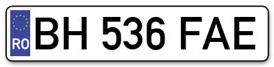 Placuta inmatriculare numar auto  BH-536-FAE, BH 536 FAE, BH536FAE