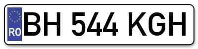 Placuta inmatriculare numar auto  BH-544-KGH, BH 544 KGH, BH544KGH