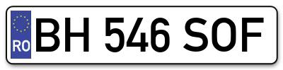 Placuta inmatriculare numar auto  BH-546-SOF, BH 546 SOF, BH546SOF