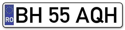 Placuta inmatriculare numar auto  BH-55-AQH, BH 55 AQH, BH55AQH