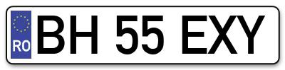 Placuta inmatriculare numar auto  BH-55-EXY, BH 55 EXY, BH55EXY