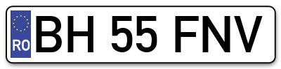 Placuta inmatriculare numar auto  BH-55-FNV, BH 55 FNV, BH55FNV