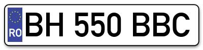 Placuta inmatriculare numar auto  BH-550-BBC, BH 550 BBC, BH550BBC