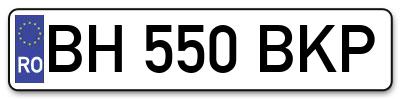 Placuta inmatriculare numar auto  BH-550-BKP, BH 550 BKP, BH550BKP